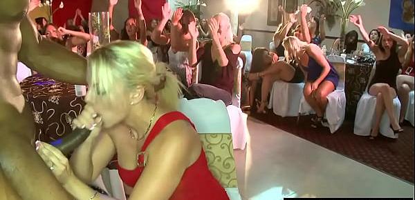 Party babes cocksucking strippers in closeup